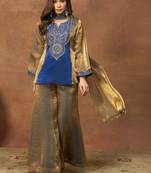 Women Ethnic Motifs Embroidered Regular Thread Work Kurta with Palazzos & With Dupatta