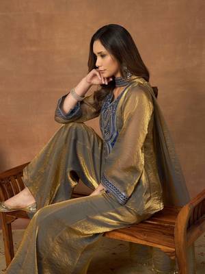 Women Ethnic Motifs Embroidered Regular Thread Work Kurta with Palazzos & With Dupatta 2