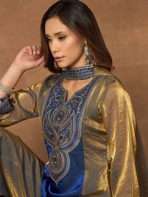 Women Ethnic Motifs Embroidered Regular Thread Work Kurta with Palazzos & With Dupatta 3
