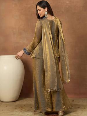Women Ethnic Motifs Embroidered Regular Thread Work Kurta with Palazzos & With Dupatta 4