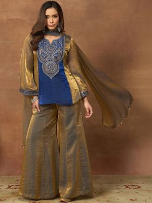 Women Ethnic Motifs Embroidered Regular Thread Work Kurta with Palazzos & With Dupatta 6