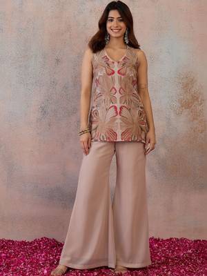 Floral Embroidered Top with Palazzos 1