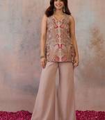 Floral Embroidered Top with Palazzos