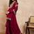 Marron & Gold Toned Yoke Design Embroidered Straight Kurta With Sharara & Dupatta