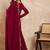 Marron & Gold Toned Yoke Design Embroidered Straight Kurta With Sharara & Dupatta