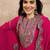 Pink & Gold Toned Yoke Design Embroidered Straight Kurta With Sharara & Dupatta