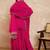 Pink & Gold Toned Yoke Design Embroidered Straight Kurta With Sharara & Dupatta