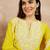 Yellow & Gold Toned Yoke Design Embroidered Straight Kurta With Sharara & Dupatta