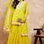 Yellow & Gold Toned Yoke Design Embroidered Straight Kurta With Sharara & Dupatta
