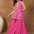 Pink colour Women Floral Print Pleated Top & Palazzos Kurta set