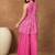 Pink colour Women Floral Print Pleated Top & Palazzos Kurta set