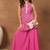 Pink colour Women Floral Print Pleated Top & Palazzos Kurta set