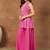 Pink colour Women Floral Print Pleated Top & Palazzos Kurta set