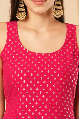 Pink colour kurta set with palazzao