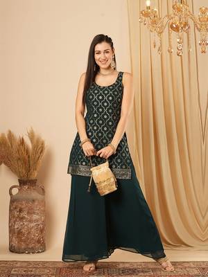 Team Green Printed Kurta with palazzo set  1