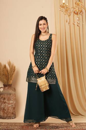 Team Green Printed Kurta with palazzo set 