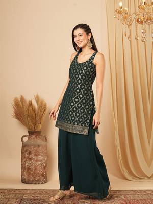 Team Green Printed Kurta with palazzo set  4