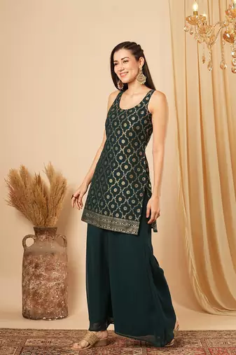 Team Green Printed Kurta with palazzo set 