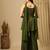 Green Embroidered Sleeveless Kurta set