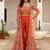 Oranage Embellished Square Neck Top & Sharara With Shrug