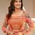 Oranage Embellished Square Neck Top & Sharara With Shrug