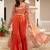 Oranage Embellished Square Neck Top & Sharara With Shrug