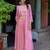 Pink Embroidered Crop Top With Shrug & Palazzos