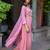 Pink Embroidered Crop Top With Shrug & Palazzos