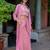 Pink Embroidered Crop Top With Shrug & Palazzos