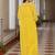 Yellow Embellished Shoulder Straps Ethnic Top With Palazzos & Shrug