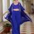 Blue Embroidered Round Neck Sleeveless Top & Palazzo With Shrug