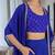 Blue Embroidered Round Neck Sleeveless Top & Palazzo With Shrug