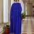Blue Embroidered Round Neck Sleeveless Top & Palazzo With Shrug