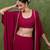 Rani Pink Embroidered Crop Top With Shrug & Palazzos