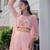 Pink colour Women Embroidered Shrug & Crop Top with Palazzo Set
