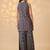 Navy Blue Printed Round Neck Kurti & Palazzos Set