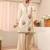 Cream colour Floral Embroidered Tunic with Palazzos