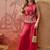 Maroon colour Florals Embroidered Top with Palazzos & Waistcoat