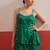 Green colour Shadow Work Embellished Top with Skirt