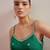 Green colour Shadow Work Embellished Top with Skirt