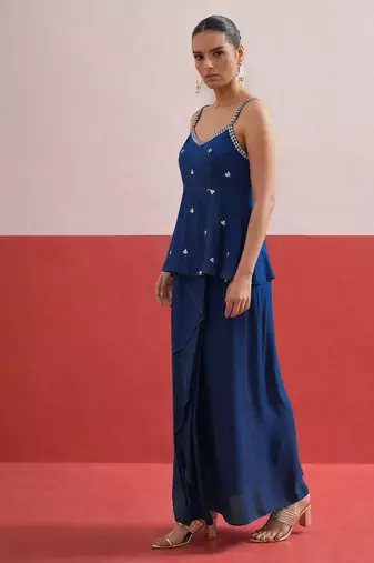 Shadow Work Embroidered Top with Skirt