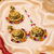 Multicolor beaded floral earring and tikka