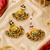 Multicolor beaded floral earrings tikka with leafy drops