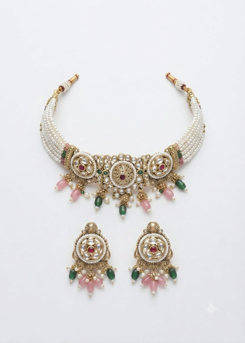 Multi-gemstone heritage choker set