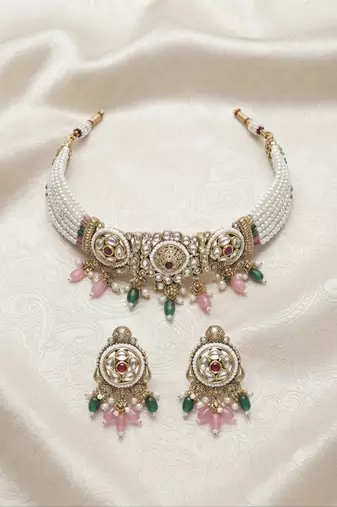 Multi-gemstone heritage choker set