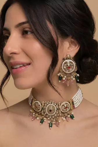 Multi-gemstone heritage choker set