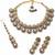 Silver-tone teardrop polki choker set with maang tikka