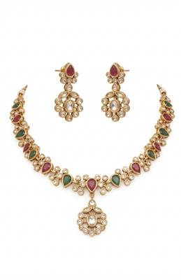 Navratna polki pendant choker set 2