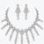 Silver-tone crystal cascade choker set