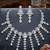 Silver-tone crystal cascade choker set